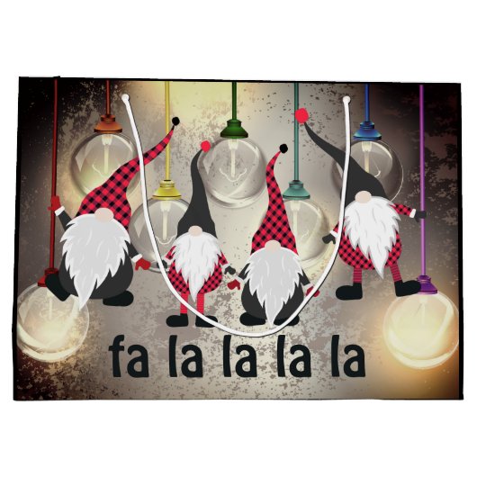 おもしろいクリスマス格言とライツファラララ ラージペーパーバッグ (裏面)