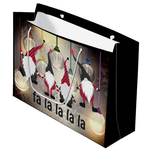 おもしろいクリスマス格言とライツファラララ ラージペーパーバッグ (正面アングル)