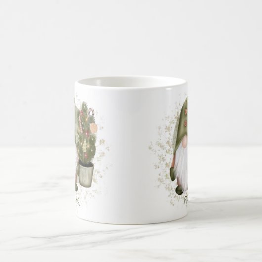 おもしろいクリスマス格言ツリーモノグラム名 コーヒーマグカップ (中央)