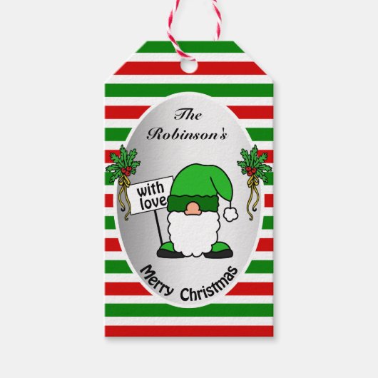 おもしろいクリスマス格言色パーソナライズされた付 ギフトタグ (正面)