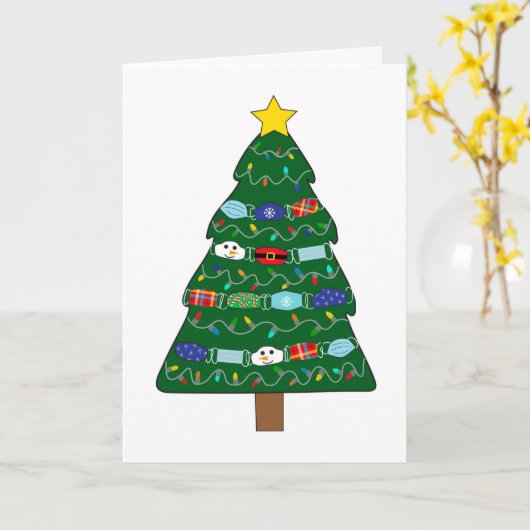 おもしろいクリスマス検疫マスクメーカーナース カード (黄色い花)