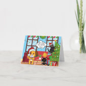 おもしろいクリスマス気分のバウムドッグ シーズンカード (正面)