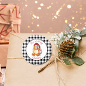 おもしろいクリスマス漫画キャットサンタハットホリデー ラウンドシール