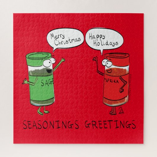 おもしろいクリスマス漫画料理スパイス ジグソーパズル (縦)