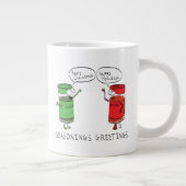 おもしろいクリスマス漫画料理スパイス ジャンボコーヒーマグカップ (右)