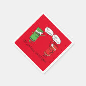 おもしろいクリスマス漫画料理スパイス スタンダードカクテルナプキン (角)