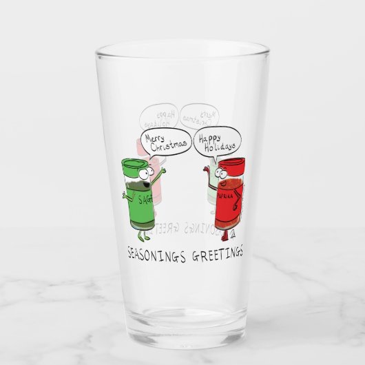 おもしろいクリスマス漫画料理スパイス タンブラーグラス (正面)