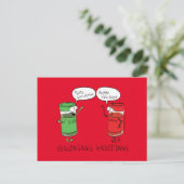 おもしろいクリスマス漫画料理スパイス ポストカード (スタンド正面)