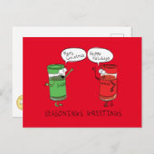 おもしろいクリスマス漫画料理スパイス ポストカード (正面/裏面)