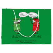 おもしろいクリスマス漫画料理スパイス ラージペーパーバッグ (裏面)