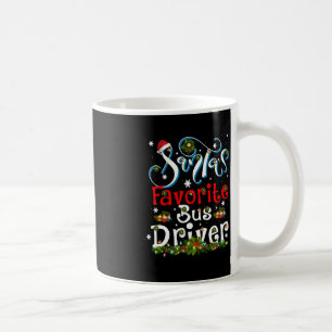 おもしろいクリスマス照明サンタお気に入りののバス運転手Chri コーヒーマグカップ