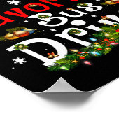 おもしろいクリスマス照明サンタお気に入りののバス運転手Chri ポスター (角)