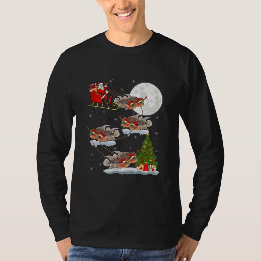 おもしろいクリスマス照明ツリーサンタリディングシクリッド Tシャツ (正面)