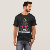 おもしろいクリスマス照明裁縫機クリスマスツリー Tシャツ (正面フル)