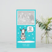 おもしろいクリスマス牛のカスタマイズ可能な写真カード シーズンカード (スタンド正面)