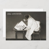 おもしろいクリスマス犬クリスマス期待ホリデー シーズンカード (正面/裏面)