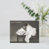 おもしろいクリスマス犬クリスマス期待ホリデー シーズンポストカード (スタンド正面)