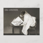 おもしろいクリスマス犬クリスマス期待ホリデー シーズンポストカード (正面)