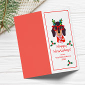 おもしろいクリスマス犬ハウリデイかわいい犬の折り畳みカード