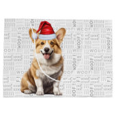 おもしろいクリスマス犬ペンブロークウェルシュコーギーホリデー ラージペーパーバッグ (裏面)