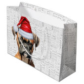 おもしろいクリスマス犬ボクサー愛人ウーフワードホリデー ラージペーパーバッグ (裏面アングル)