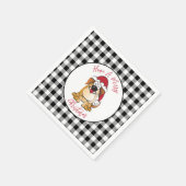 おもしろいクリスマス犬マンガサンタハットホリデー スタンダードカクテルナプキン (角)