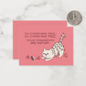 おもしろいクリスマス猫あなたのオーナメントは歴史である ノートカード (正面/裏面インサイチュ)