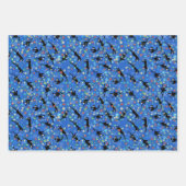 おもしろいクリスマス猫とストッキング ラッピングペーパーシート (正面3)