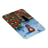 おもしろいクリスマス猫とネズミ創作 マグネット (右側)