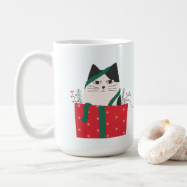 おもしろいクリスマス猫の巻き付け コーヒーマグカップ