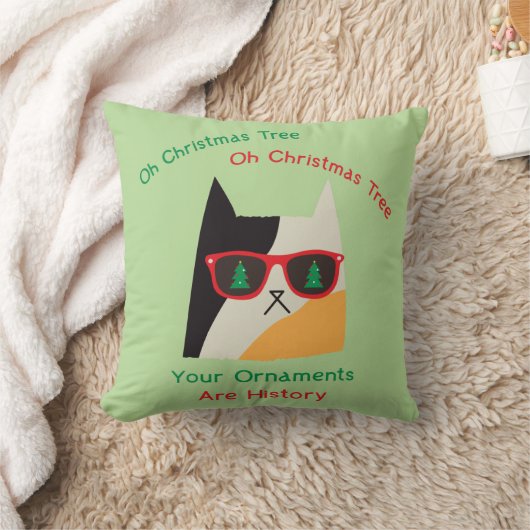 おもしろいクリスマス猫の悪子猫 クッション (ブランケット)