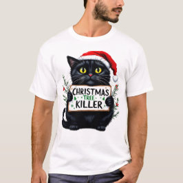 おもしろいクリスマス猫の昇華 Tシャツ