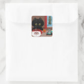 おもしろいクリスマス猫マウス作成 スクエアシール (バッグ)