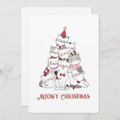おもしろいクリスマス猫猫好き シーズンカード (正面/裏面)