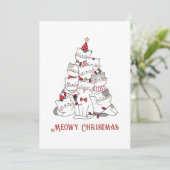 おもしろいクリスマス猫猫好き シーズンカード (スタンド正面)