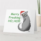 おもしろいクリスマス猫 カード (正面)