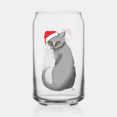 おもしろいクリスマス猫 ガラス缶 (正面)