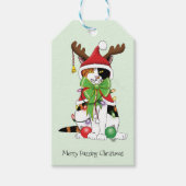 おもしろいクリスマス猫 ギフトタグ (正面)