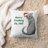 おもしろいクリスマス猫 クッション (ブランケット)