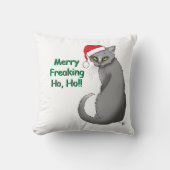 おもしろいクリスマス猫 クッション (正面)
