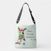 おもしろいクリスマス猫 クロスボディバッグ (正面)