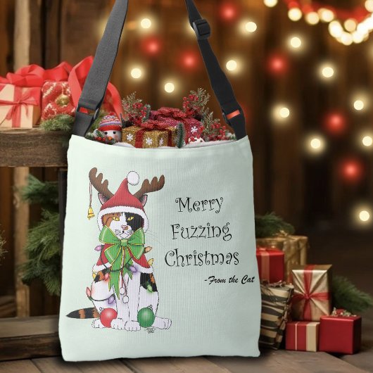 おもしろいクリスマス猫 クロスボディバッグ