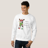 おもしろいクリスマス猫 スウェットシャツ (正面フル)