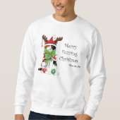 おもしろいクリスマス猫 スウェットシャツ (正面)