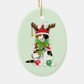 おもしろいクリスマス猫 セラミックオーナメント (裏面)