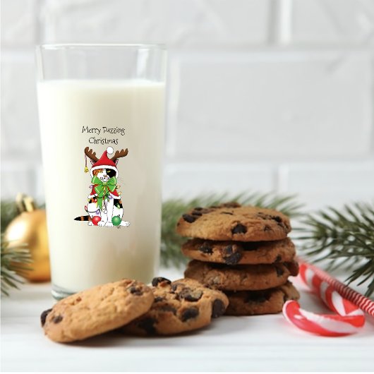おもしろいクリスマス猫 タンブラーグラス