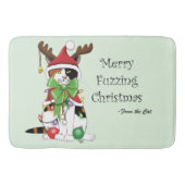 おもしろいクリスマス猫 バスマット (正面)
