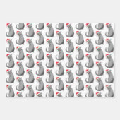 おもしろいクリスマス猫 ラッピングペーパーシート (正面3)