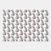 おもしろいクリスマス猫 ラッピングペーパーシート (正面)