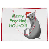 おもしろいクリスマス猫 ラージペーパーバッグ (裏面)